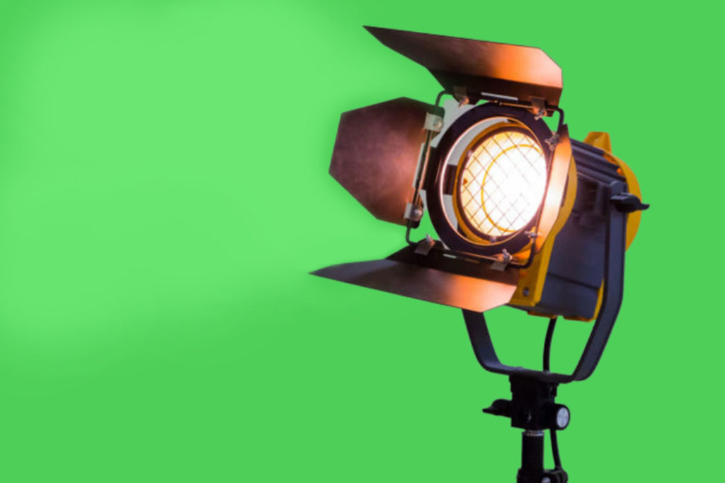 stage light against green background