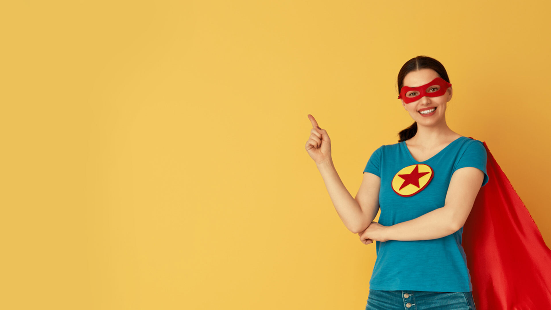 woman dressed as superhero for sales enablement success