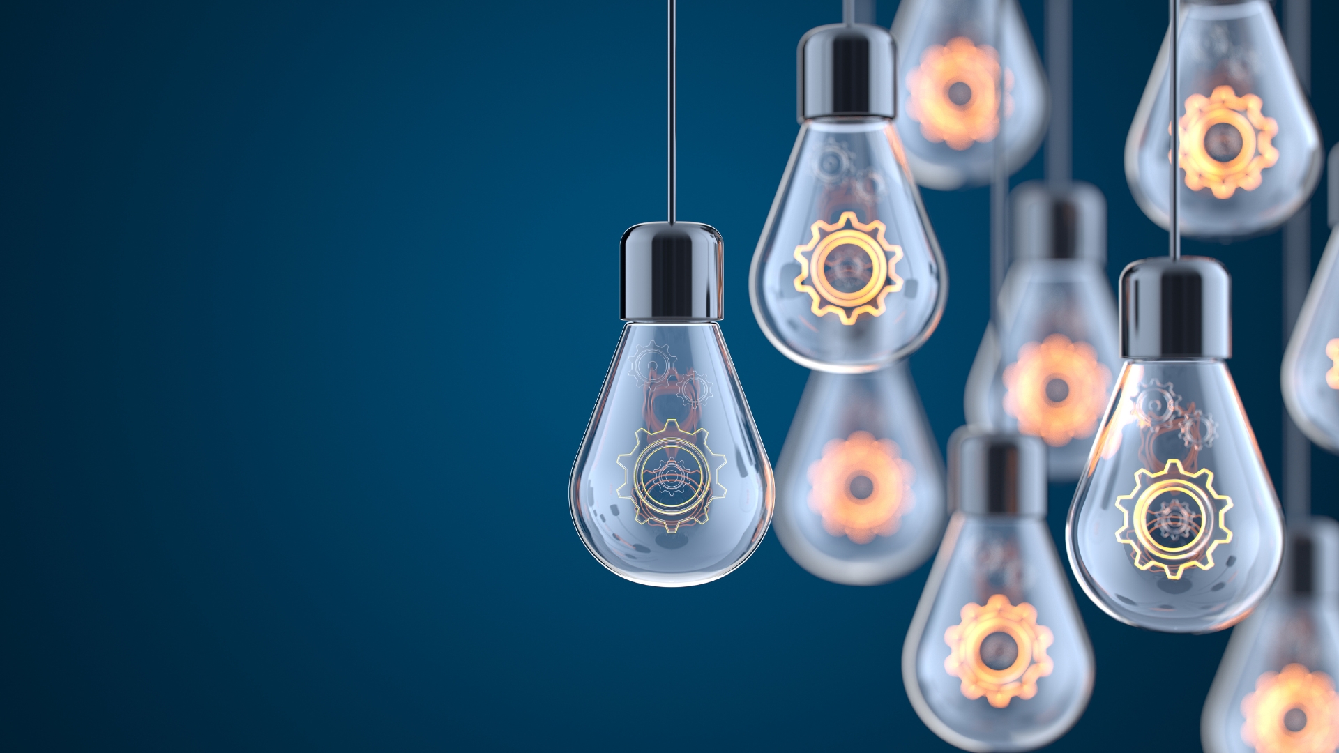 lightbulbs on blue background for product launch success
