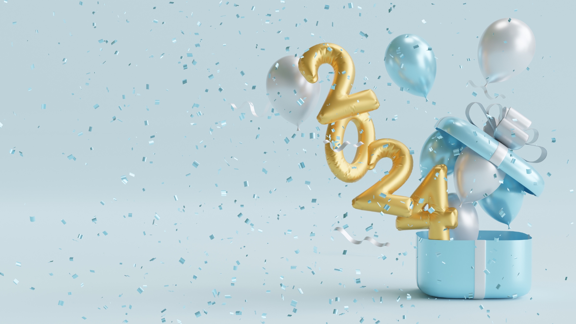 2024 celebratory image on blue background for top 5 product marketing trends
