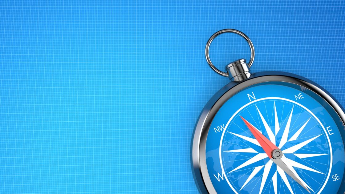 compass against blue background